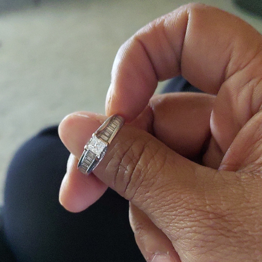 Womens 14k White Gold Ring Set
